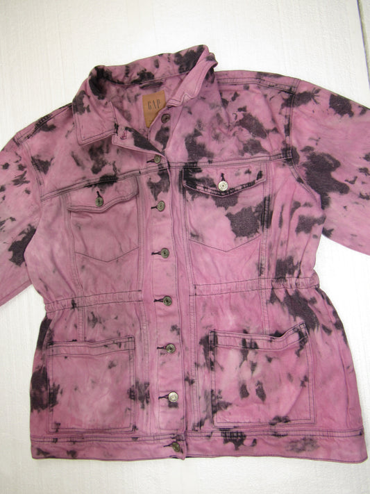 Red/Pink Womens Clinched Denim Jacket Large