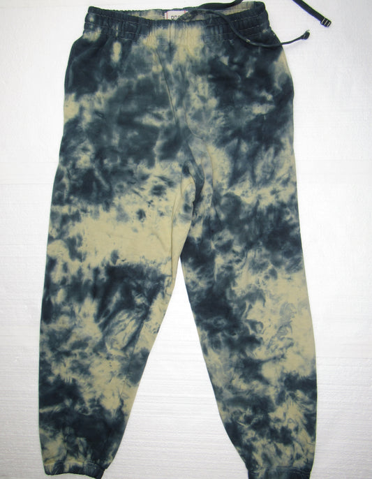 Abercrombie French Terry "Lime" Sweatpants Splatter Dye Medium-XL