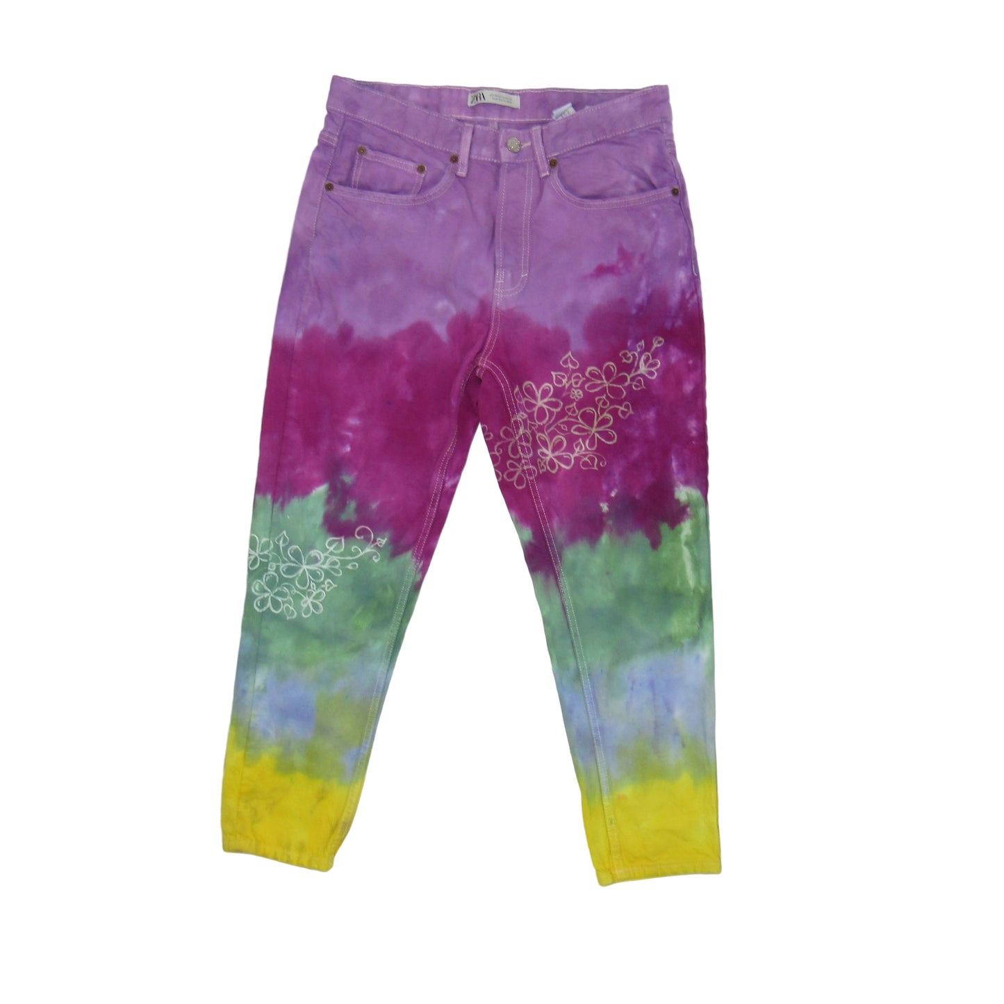 Zara Hand Painted Floral Pants Size 31