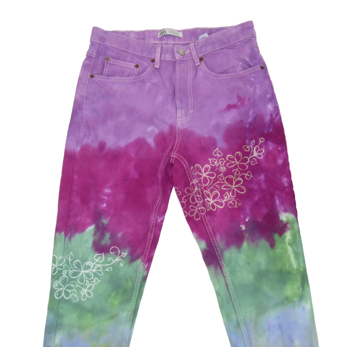 Zara Hand Painted Floral Pants Size 31