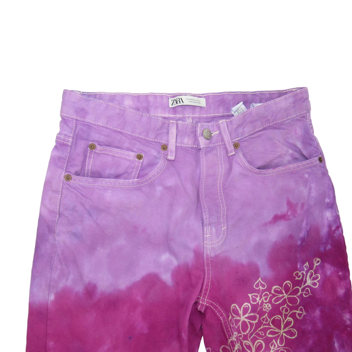 Zara Hand Painted Floral Pants Size 31