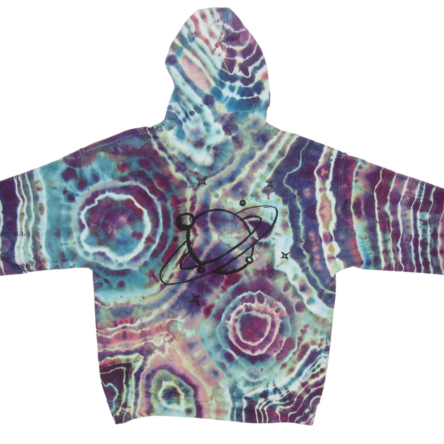 Wizard Saturn Geode Gildan Hoodie Large