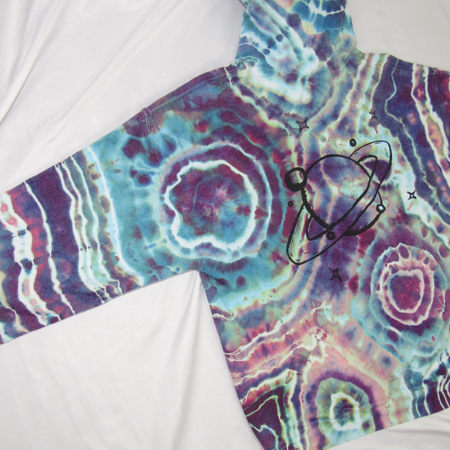 Wizard Saturn Geode Gildan Hoodie Large