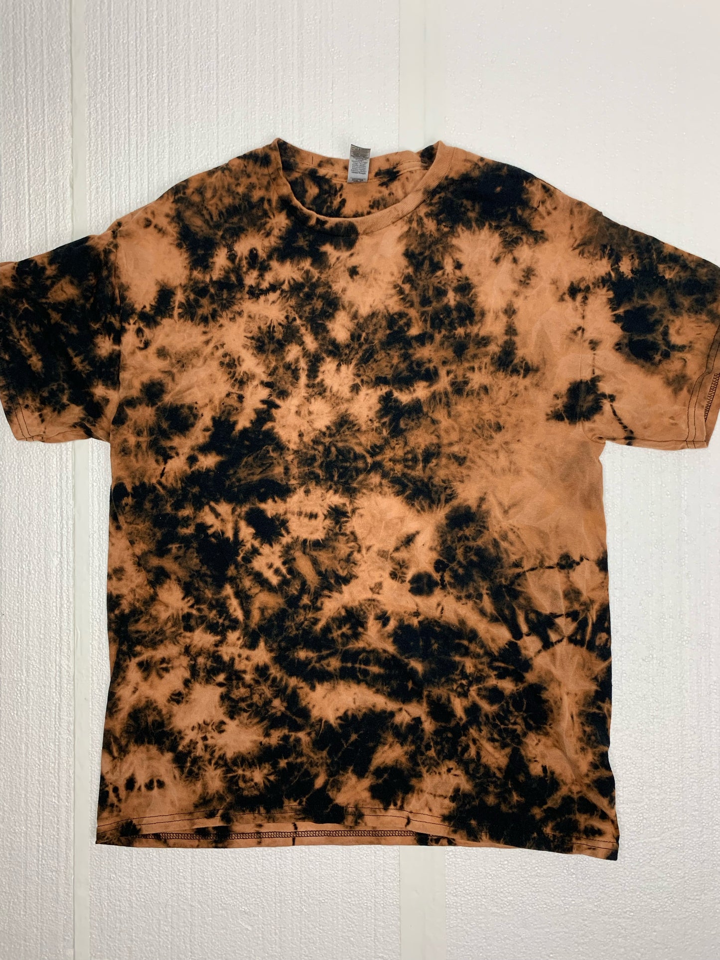 Bleached Splatter Black Tee Large